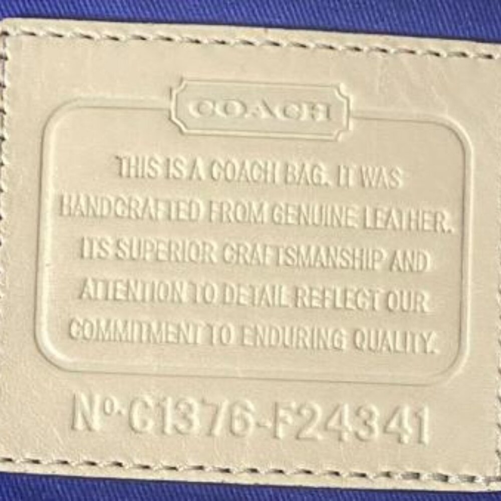 EUC Coach Blue and Cream Tote Bag - Picture 4 of 7